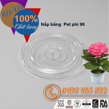 Nắp nhựa bằng PET 98 (1000 cái / thùng), miễn phí giao hàng
